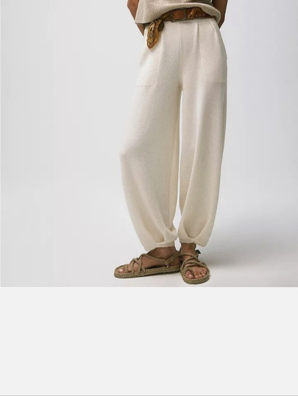 Free People Beach freya Knit Pants Balloon Tapered Wide Leg Pant Womens Med. - Picture 2 of 10
